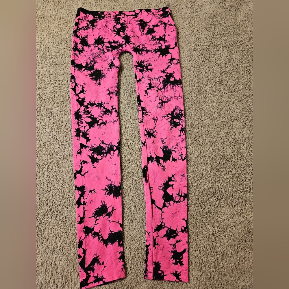 Balera Dance Leggings Adult Small Medium Tie Dye Pink Like New
